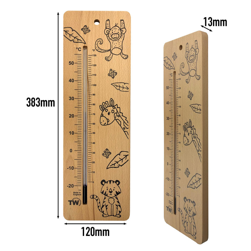 Large Wooden Baby Room Thermometer With Safari Nursery Design For Newborns - Reliable And Accurate Temperature Monitor In Nursery In House Bedroom Baby Room T - NewNest Australia