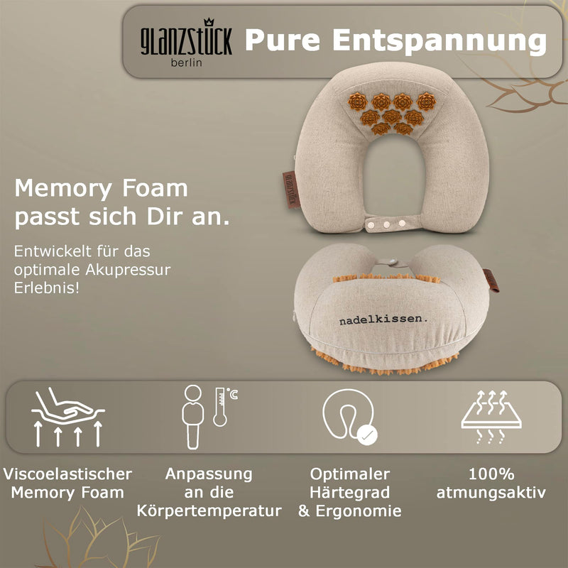 Glanzst√ºck Berlin Health Collection: Premium Neck Pillow, Acupressure Pillow, U Shape Pillow For Home & Travel, Yoga & Meditation, Fight Tension In Neck & Shoulders - NewNest Australia