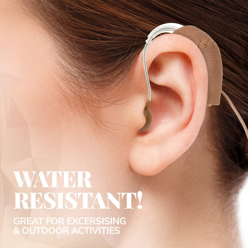 Hearing Aid Protectors and Clip - Corded Fabric Cover with Clasp Protects from Dirt Dust Sweat & Moisture Reduces Wind Noise & Prevents Loss Fits Most (1-Inch, 1.25-Inch, 2-Inch) BTE Devices - NewNest Australia