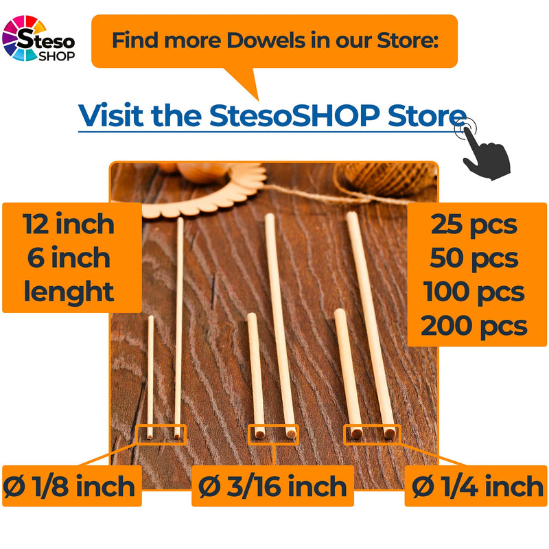 Wooden Dowel Rods 6 inch - 1/8 Hardwood Dowels - Craft Dowels for Woodworking Project 50 pcs - for Model Building Games Kids Crafts Handmade Gifts Home Decor (1/8)… Wooden Dowels 1/8 6-inch 50pcs - NewNest Australia