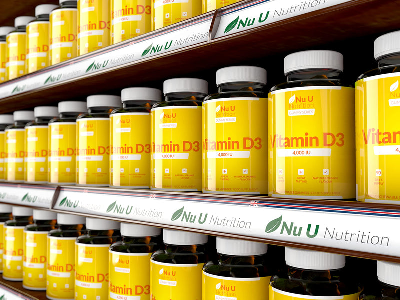 Vitamin D3 Gummies 4000 IU Adults - 90 Gummies - 3 Months Supply - Delicious Orange Flavour - High Strength Vitamin D (Cholecalciferol) Supplement - Vegetarian Chewable VIT D - NewNest Australia