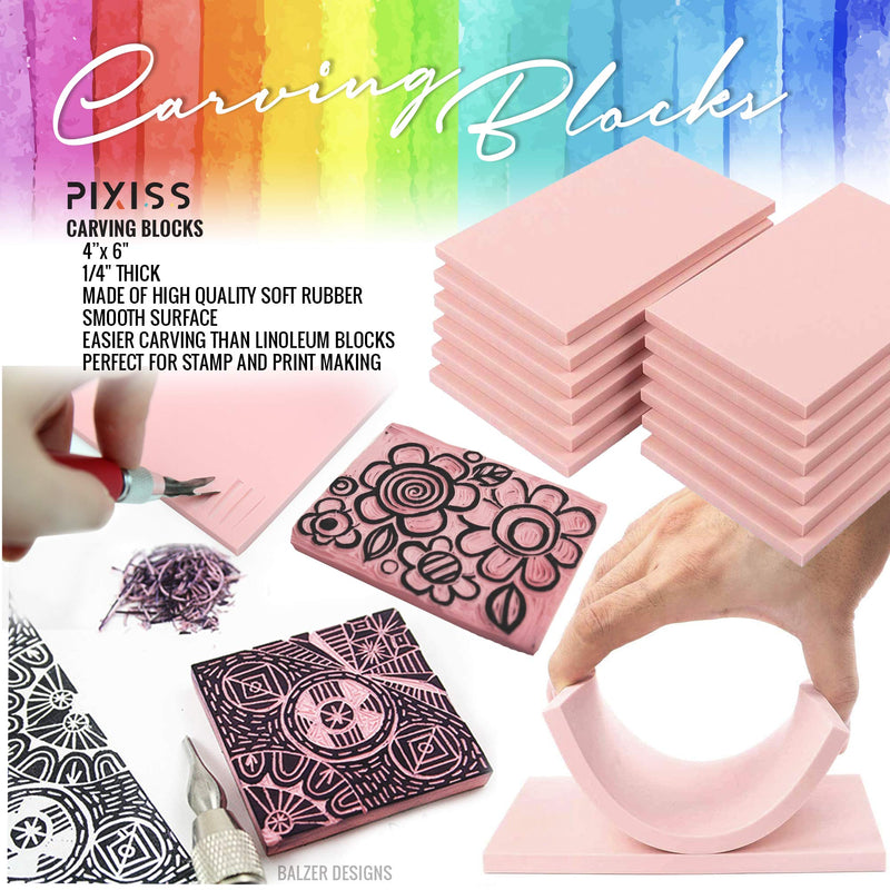 Rubber Block Stamp Carving Block Stamp Making Kit with Cutter Tools, 1 Carving Rubber Stamp for Printmaking, Printing and More 1 Rubber Block + Carving Tool - NewNest Australia