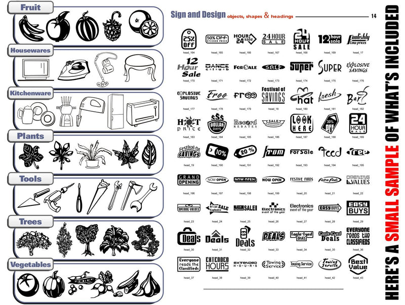 Sign Making Design Clipart-Vinyl Cutter Plotter Clip Art Images-Vector Art Graphics CD-ROM - NewNest Australia