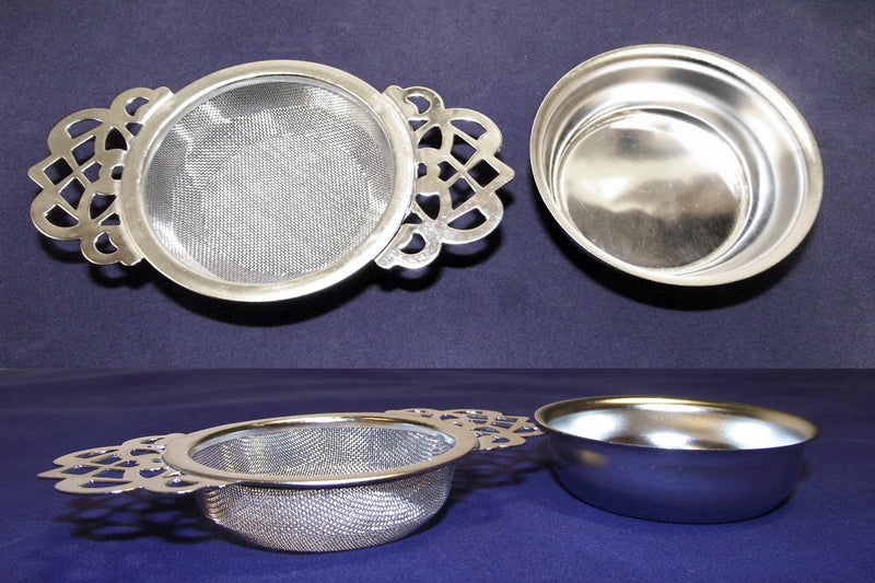 Tea Strainer Sieve Stainless Steel with Drip Bowl Empress Traditional 31g (Cheaper Imports Exist) TeaCakes of Yorkshire - NewNest Australia