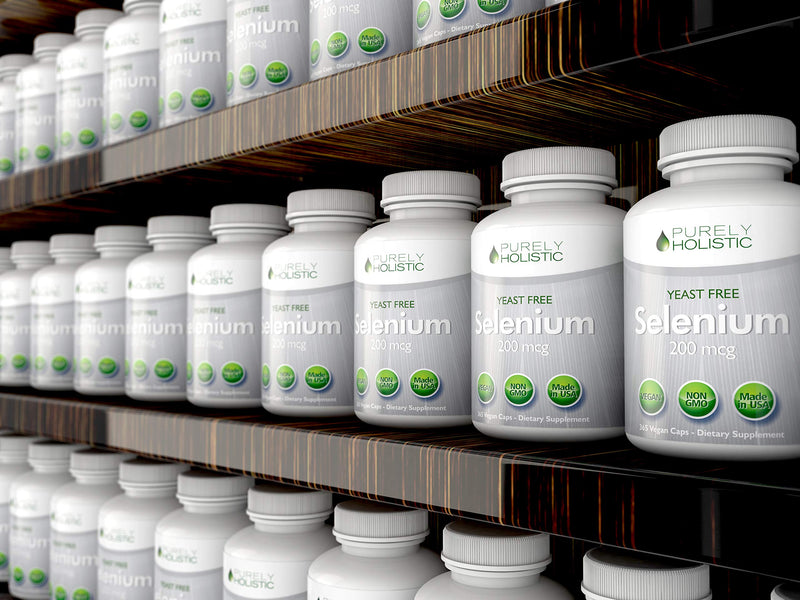 Selenium 200mcg - 365 Vegan Capsules not Tablets - Pure & Yeast Free L-Selenomethionine for Improved Absorption - Thyroid, Heart, and Immune System Support - Antioxidant Trace Mineral - Made in USA - NewNest Australia
