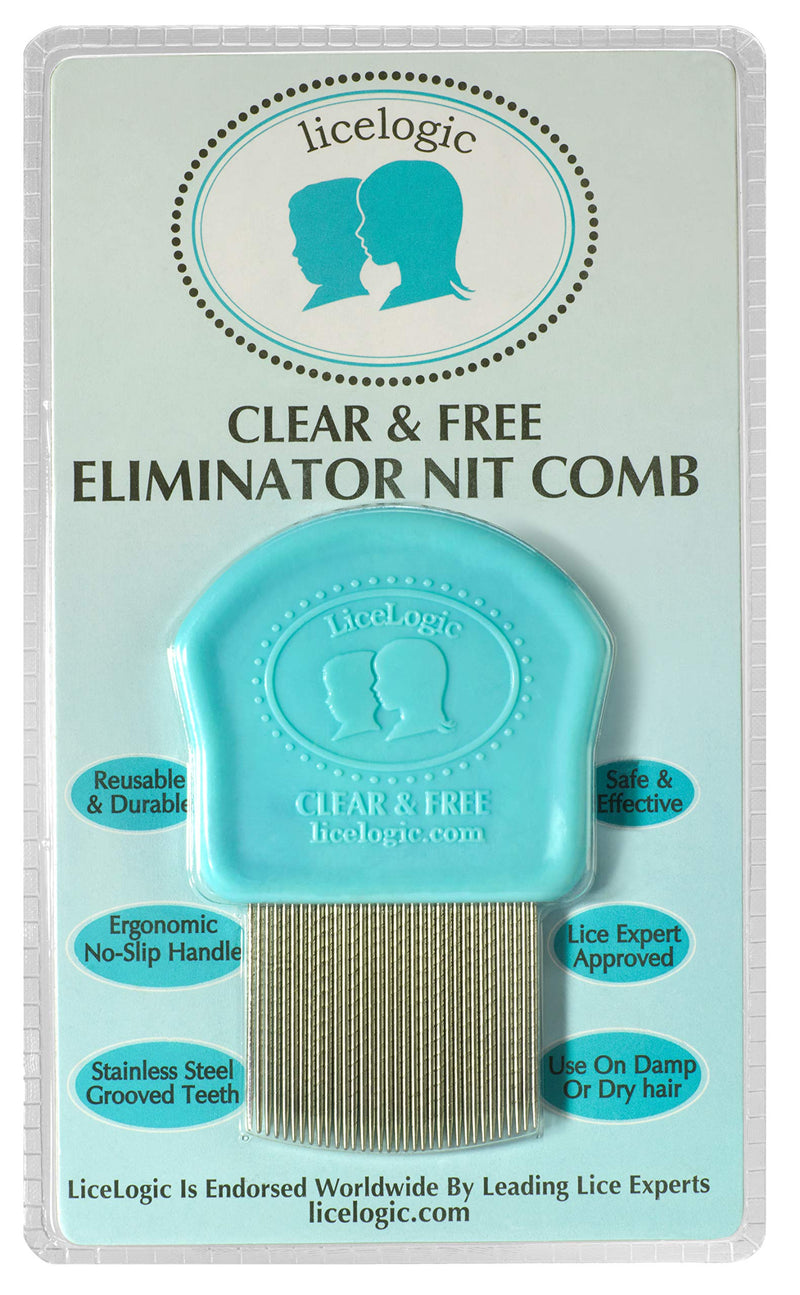 LiceLogic Eliminator Lice Comb/Nit Comb With Professional Grade Stainless Steel Metal Teeth With No Slip Grip Handle is Durable, Strong, Effective, and Reusable 1 Count (Pack of 1) - NewNest Australia