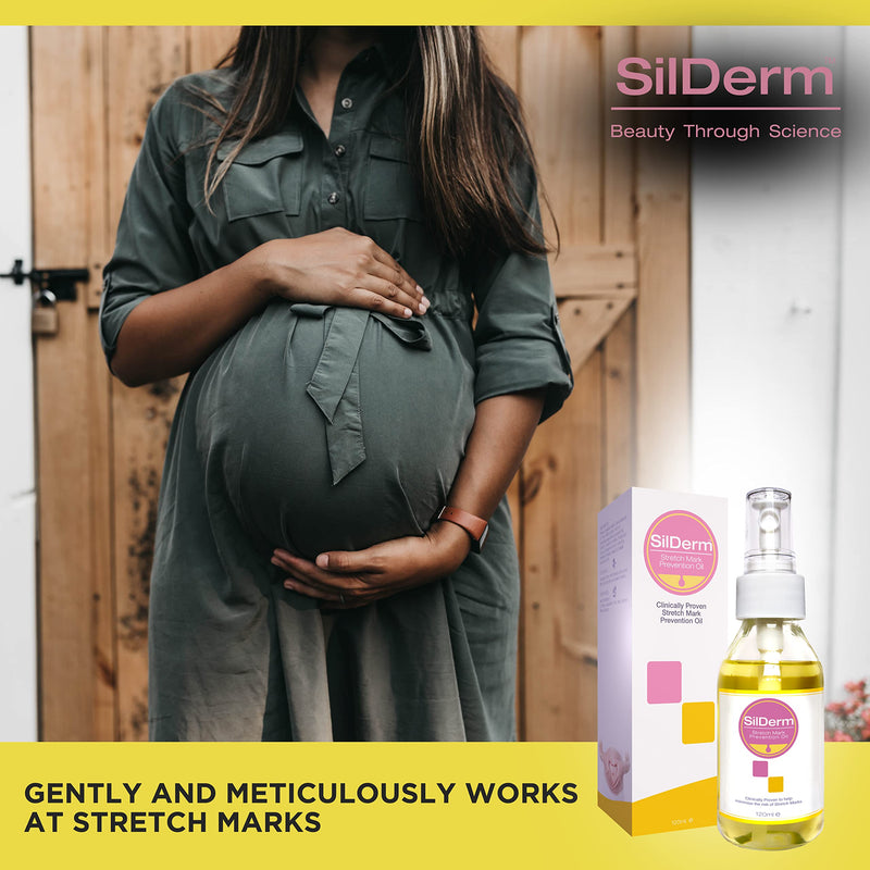 SilDerm Stretch Mark Oil - 120ml - Firming Stretch Mark Lotion for Pregnancy, Body & Tummy - Stretch Mark Oils for Men & Women - Natural Scar Oil Skincare with Vitamin E & Almond Oil - NewNest Australia