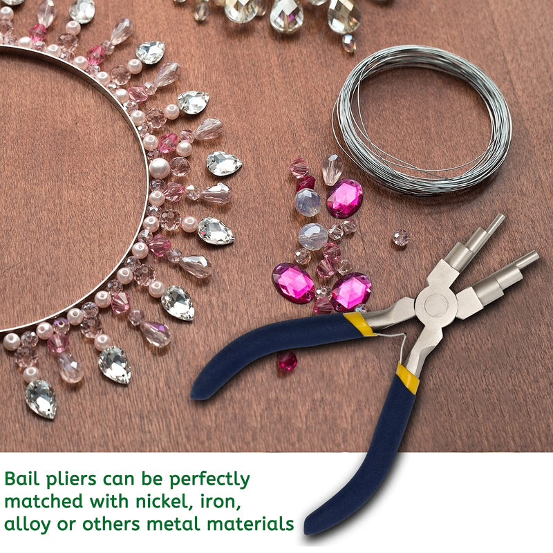 6 Step Jewelry Bail Making Pliers, AngleKai 3-10mm Wire Looping Forming Pliers Wire Wrapping Tools Looper Pliers for Jewelry Making with Non-Slip Handle Round Nose Pliers Wire Bending Pliers (1) 1 - NewNest Australia