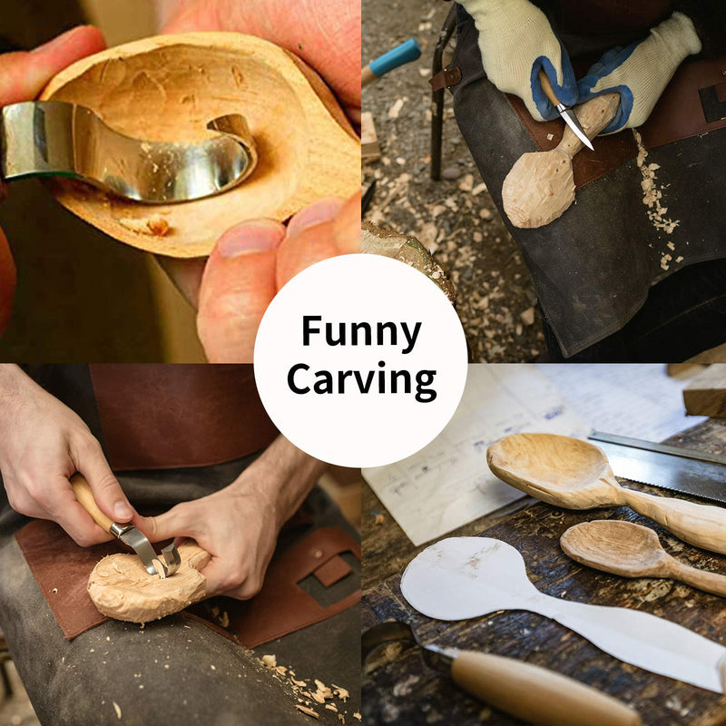 Olerqzer Wood Carving Tools for Beginners, 12-in-1 Wood Carving Kit with Carving Hook Knife, Whittling Knife, Chip Carving Knife, Gloves, Carving Knife Sharpener for Spoon, Bowl, Kuksa Cup - NewNest Australia