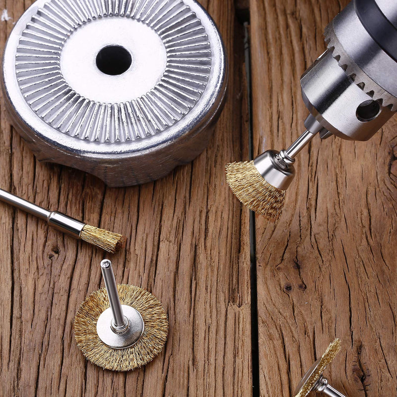 36 Pieces Stainless Steel and Brass Wire Brushes Wheel Cup Pen Brush Set Polishing Attachment Kit for Dremel Grinder Rotary Tools (Silver and Gold) 36Pcs Silver and Gold - NewNest Australia