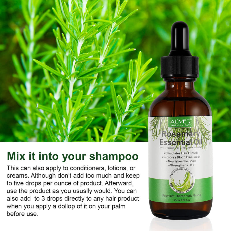 Rosemary Oil Hair Growth, Rosemary Oil Essential Oil For Growth Of Eyebrows And Eyelashes, Stimulates Hair Growth, Strengthens Hair, Nourishes The Scalp, For Women And Men, 60 Ml - NewNest Australia