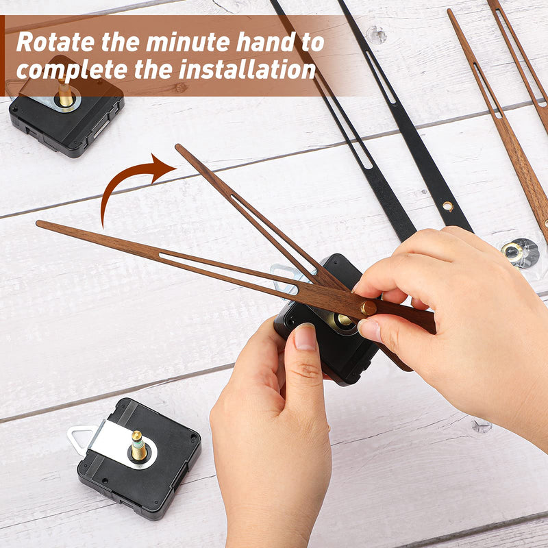 2 Pieces High Torque Clock Movement Mechanism with 16 Inch Clock Long Spade Wooden Clock Hands Replacement Kit Mechanism for DIY Wall Clock Repair Parts Replacement Fit for 16 Inch Clock - NewNest Australia