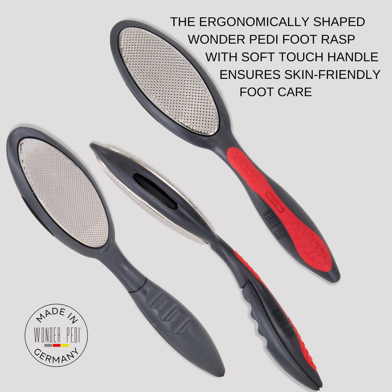Wonder Pedi Double Sided Metal Foot File - Stainless Steel Feet Callus Remover Made in Germany - Feet Scrubber Dead Skin - Heel Scraper for Cracked Heels Repair - Professional Foot Rasp - NewNest Australia
