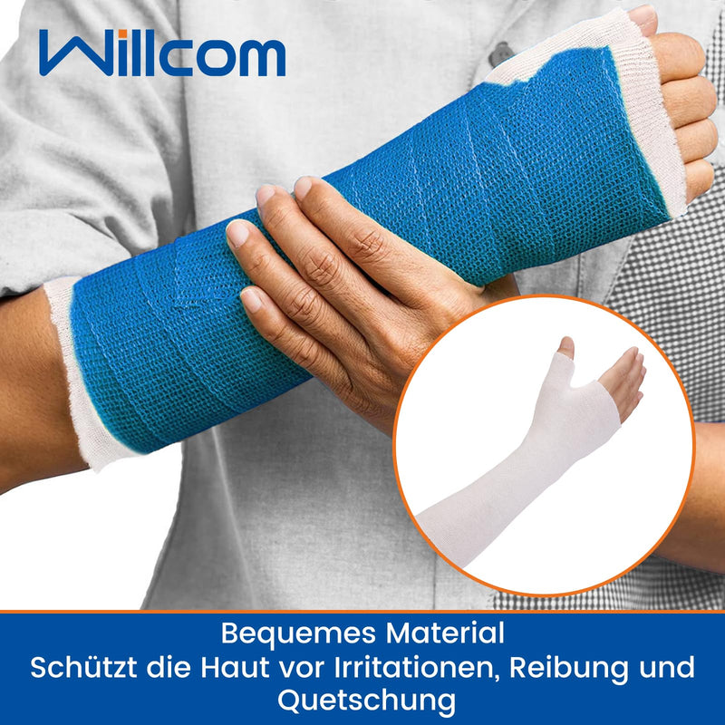 Willcom Wrist Thumb Splint Stockinette, Pack of 10 Comfortable Arm Socks, Skin Liner Protective Cover Tube Cloths Soft Wraps for Pre-Wrap Cover Use Cast, Hands Joints Plaster Stockinette Regular Sizes White - NewNest Australia