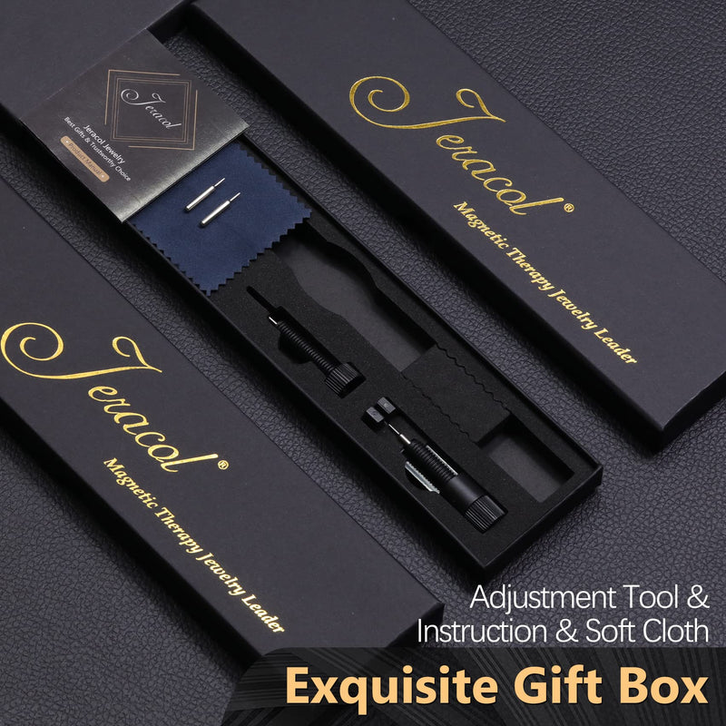 Jeracol Titanium Steel Magnetic Bracelets for Men,Magnetic Wristband with Ultra Strength Magnets Wristband,Length Adjustable Magnetic Brazaletes with Free Links Removal Tool & Gift Box A-silver - NewNest Australia