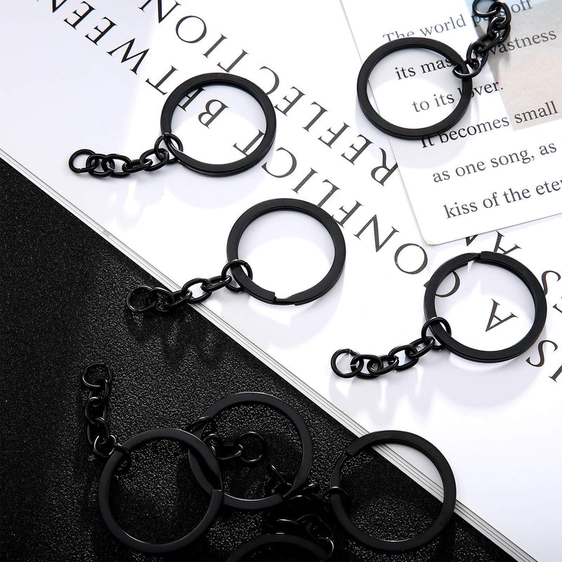 250 Pieces Keychain Rings Including 35 Pieces Keychain Rings and Jump Rings and 180 Pieces Screw Eye Pins for Jewelry Making (Black,25 mm) Black 25 mm - NewNest Australia