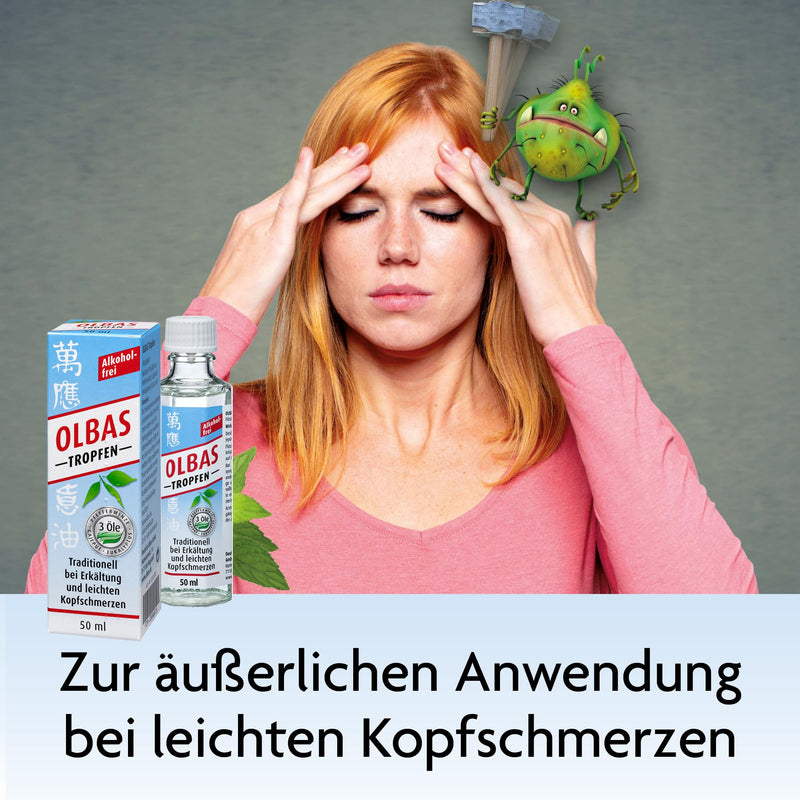 Olbas drops - 1x 50 ml - for ingestion and inhalation for colds - for external use for mild headaches - traditional - alcohol-free - NewNest Australia