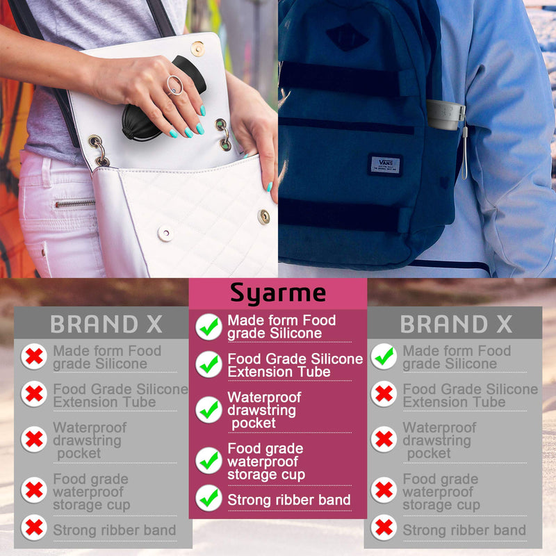 Syarme Female Urination Device,Portable Reusable Urinal Funnel with Extension Tube,Small Folding Storage,Suitable for Travel,Festivals,Camping,Traffic Jams,Etc,Includes Waterproof Bag,Waterproof Cup Fuchsia - NewNest Australia
