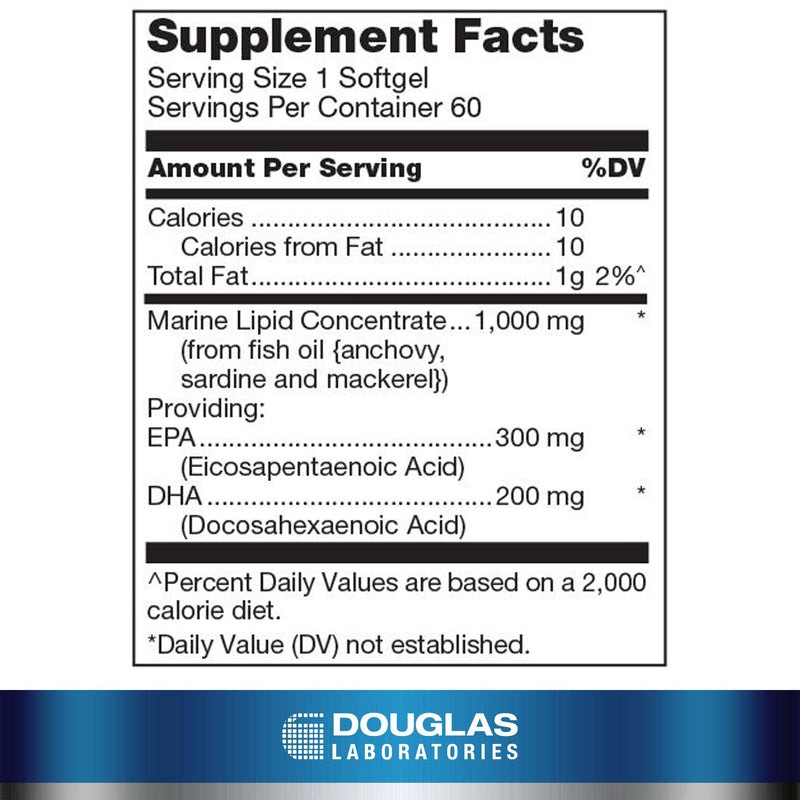 Douglas Laboratories Opti-EPA 500 | Enteric-Coated to Support Brain, Eyes, Pregnancy and Cardiovascular Health | 60 Softgels 60 Count (Pack of 1) - NewNest Australia