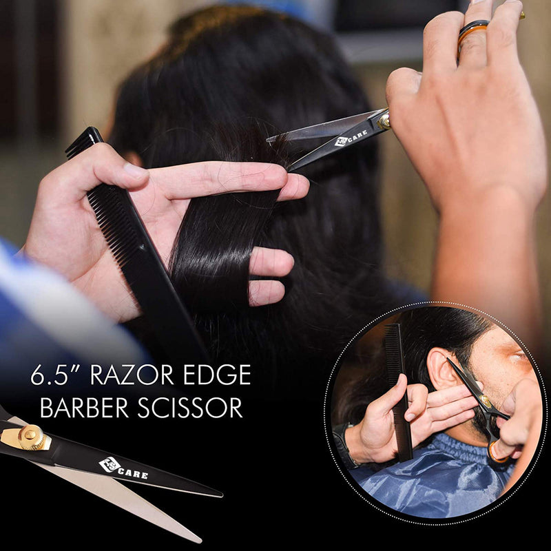 Professional Hairdressing Scissors, Japanese Stainless Steel Salon Scissors - 16.5cm - Fine Adjustable Tension Screw - Premium Hair Cutting Scissors (Straight 6.5") Straight 6.5" - NewNest Australia