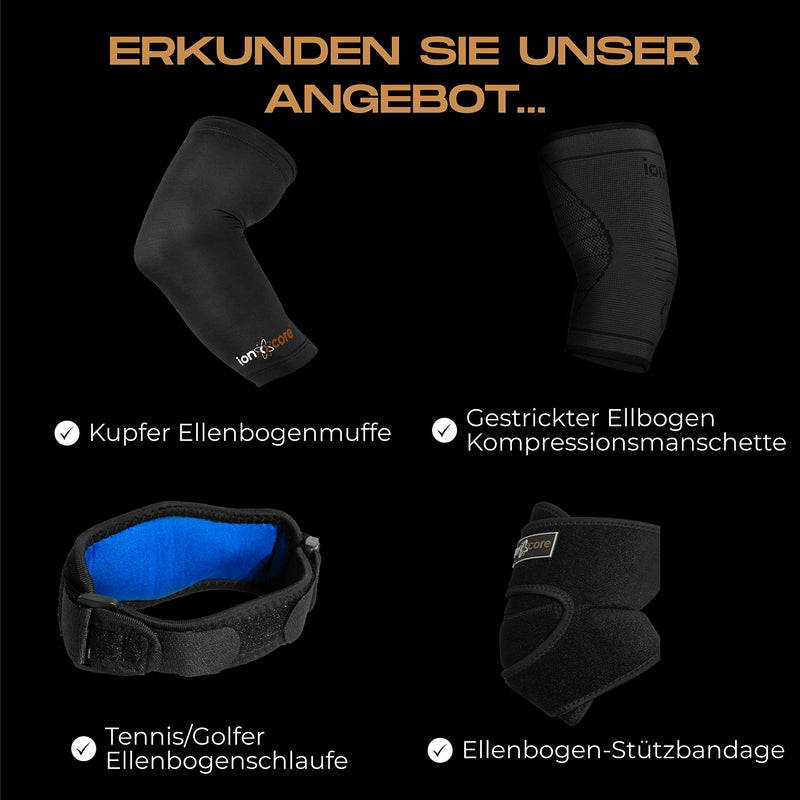 Ionocore Elbow Bandage Tennis Elbow Bandage - Compression With Copper - Elbow Bandage For Men And Women Against Tennis Elbow, Golfer'S Elbow - Protects Joints And Forearms - Light And Non-Slip Large: 32-36Cm - NewNest Australia