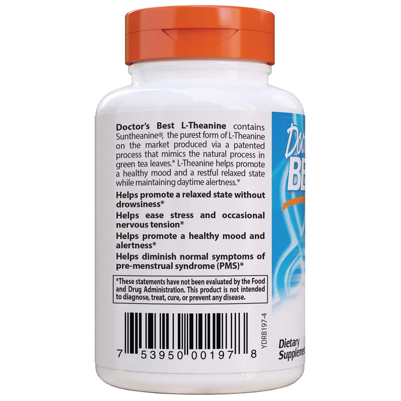 Doctor's Best L-Theanine Contains Suntheanine, Helps Reduce Stress & Sleep, Non-GMO, Gluten Free, Vegan, 150 mg 90 Veggie Caps (DRB-00197) - NewNest Australia