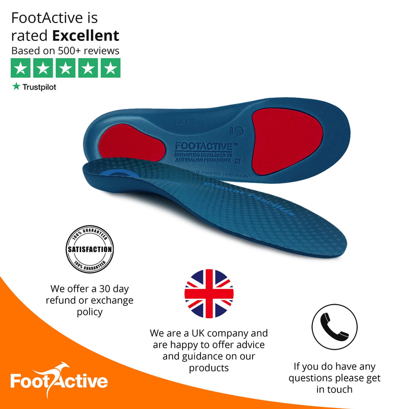PLANTAR FASCIITIS Insoles by FOOTACTIVE | Full-Length Arch Support Orthotic Insoles | Relieves Plantar Fasciitis, Heel Pain, Foot Pain | Physiotherapist Recommended 7/8.5 UK - NewNest Australia