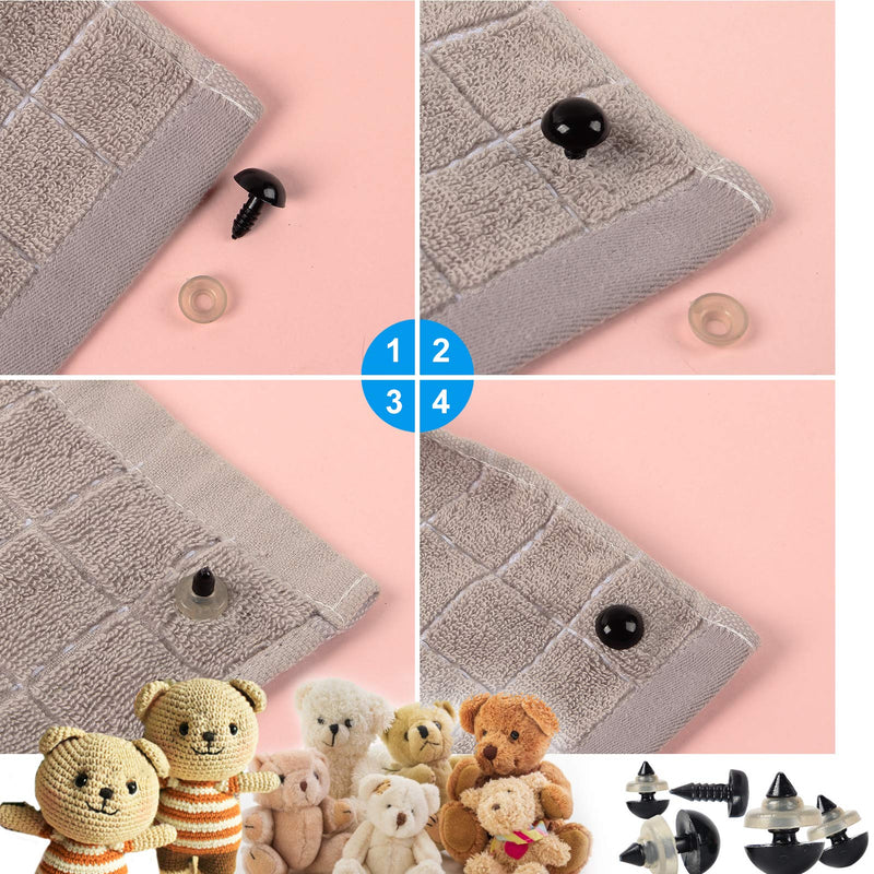 Yexixsr 566PCS Safety Eyes and Noses for Amigurumi, Stuffed Crochet Eyes with Washers, Craft Doll Eyes and Nose for Teddy Bear, Crochet Toy, Stuffed Doll and Plush Animal (Various Sizes) - NewNest Australia