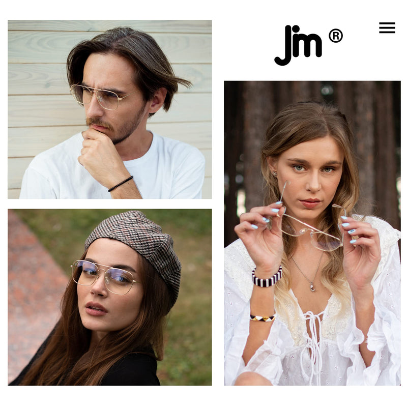 JM Aviator Blue Light Blocking Computer Glasses, Space Eye Protection Video Eyeglasses Anti Glare Women Men Gold Frame Clear Temple Tips - NewNest Australia