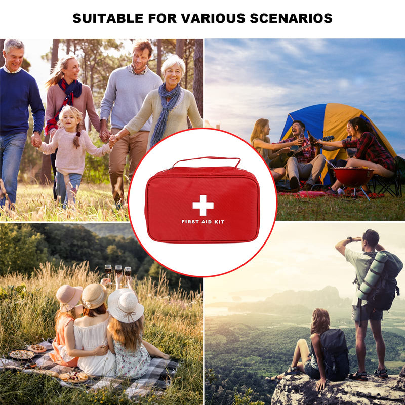 Aoutacc First Aid Bag Empty Waterproof Durable First Aid Kit Empty With Zipper Storage Medicine Emergency Bag For Home Office Kitchen Outdoor Red, Red, Fashionable - NewNest Australia