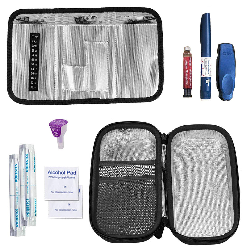 YOUSHARES Insulin Cooler Travel Case - Handy Medication Insulated Diabetic Carrying Cooling Bag for Insulin Pen, Glucose Meter and Diabetic Supplies with 3 Cooler Ice Pack (Black) H_black_3pc Ice Packs - NewNest Australia