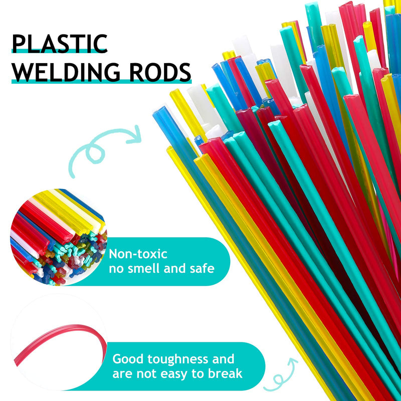100 Pieces Plastic Welding Rods 7.9 Inch PP/PVC/PPR Plastic Welder Repair Rods for Car Bumpers and Daily Plastic Repair, 20 Pieces for Each Color - NewNest Australia