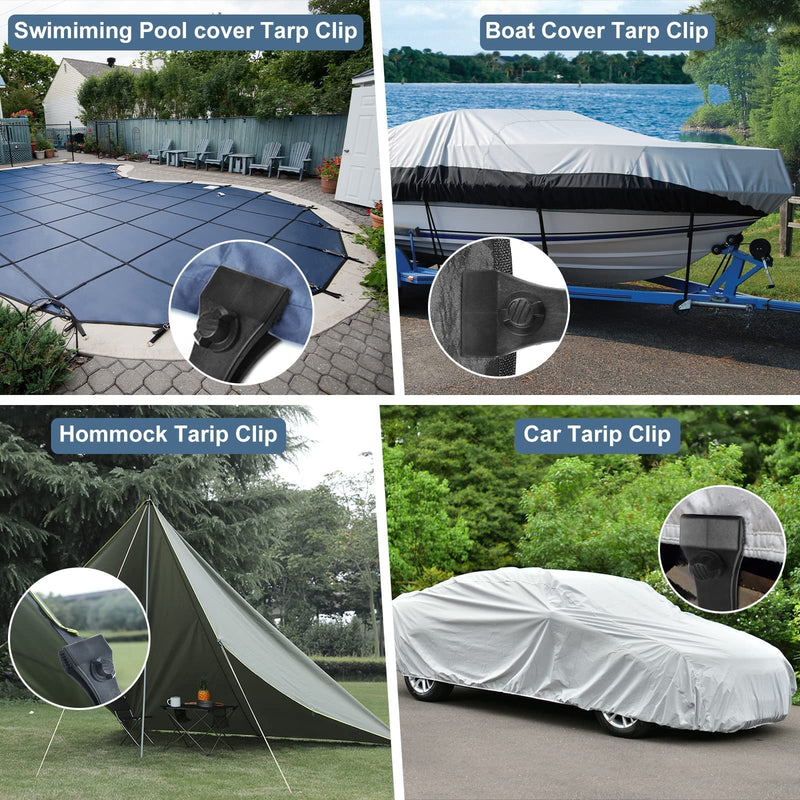 AMURS 12Pcs Tarp Clips Heavy Duty Lock Grip Thumb Screw Tent Clamps Pool Cover Clips with 12Pcs Carabiner D Ring Kit for Car/Truck Cover Camping Tent Swimming Pool Canvas Covers Pergola 12Pcs tarp clips +12Pcs Carabiner - NewNest Australia