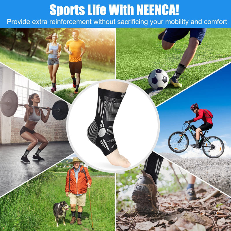 Neenca Professional Ankle Brace Compression Foot Support (Pair) Ankle Support For Stability Achilles Tendonitis, Plantar Fasciitis, Joint Pain, Heel Spurs, Sports - NewNest Australia