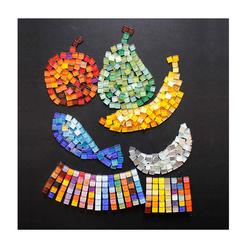 Mosaic Tiles Squares Orange Crystal Mosaic Glass Tile for Crafts Bulk DIY Picture Frames Handmade Jewelry Coasters Art Material Decoration,1x1cm,100 Pieces Orange1 - NewNest Australia