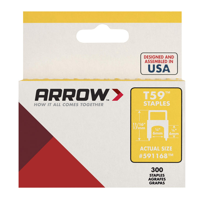 Arrow 591168 1/4-Inch T59 Insulated Staple, Clear, Single Pack 1-Pack - NewNest Australia