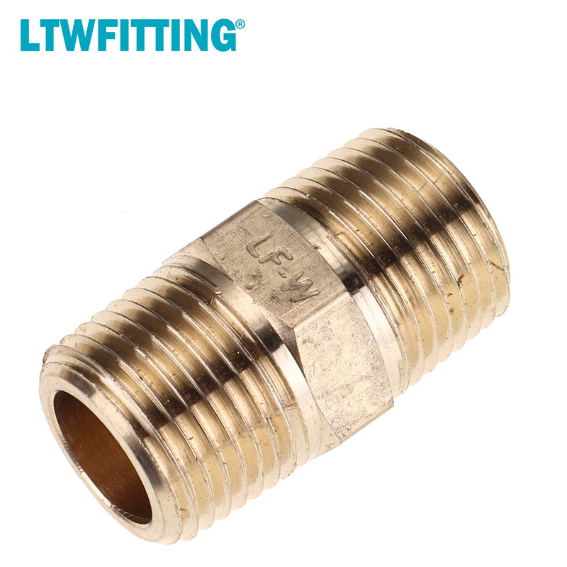 LTWFITTING Lead Free Brass Pipe Hex Nipple Fitting 3/8" Male NPT Air Fuel Water(Pack of 5) - NewNest Australia