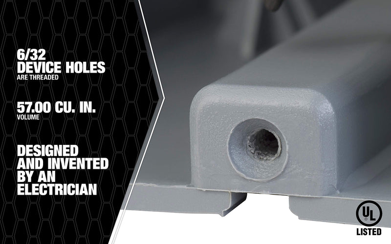 Madison Electric Products MSB3G Three Gang Device Box with Depth Adjustable, Heavy Duty 42lb - NewNest Australia