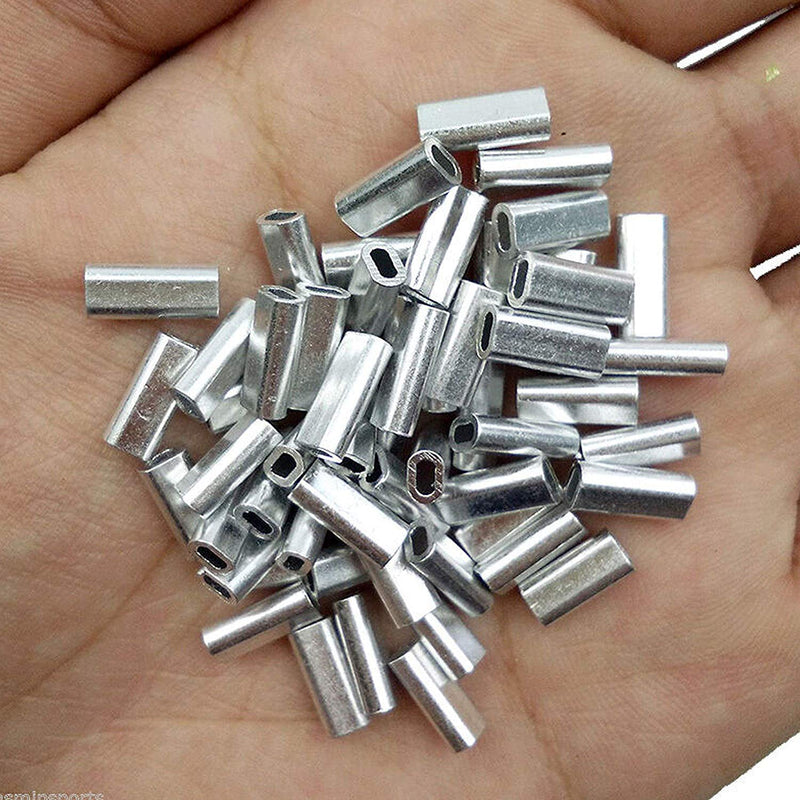 AGOOL Aluminum Single Barrel Crimp Sleeves Kit Aluminum Crimping Loop Sleeve Assortment Kit for Wire Rope and Cable Fishing Line Tube Connectors for Leader Rigging Oval/Round 500PCS-Oval - NewNest Australia