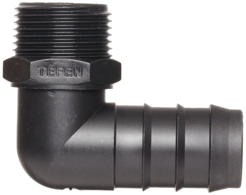 Tefen 12456912082 Polypropylene Hose Fitting, 90 Degree Elbow Adapter, Black, 12 mm Hose OD x 1/2" BSPT Male (Pack of 10) - NewNest Australia