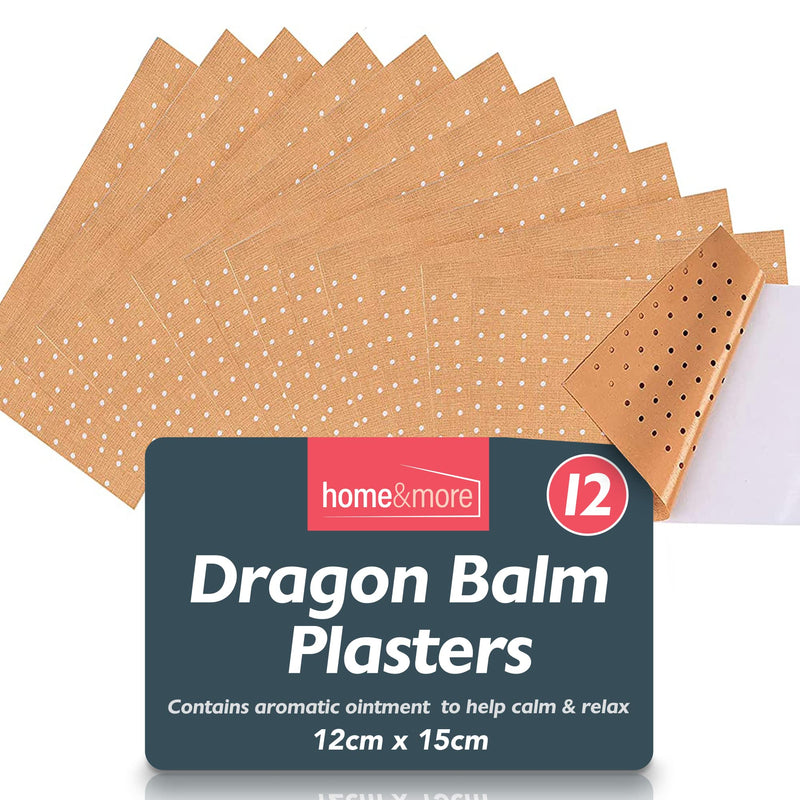 12pk Dragon Balm Plasters | 12 x 15cm Adhesive Heat Patches to Soothe Back Pain, Neck, Shoulder, & Muscle Pain Patches | Knee Patches for Arthritis | Topical Knee Patches Self Adhesive Heat Patch - NewNest Australia