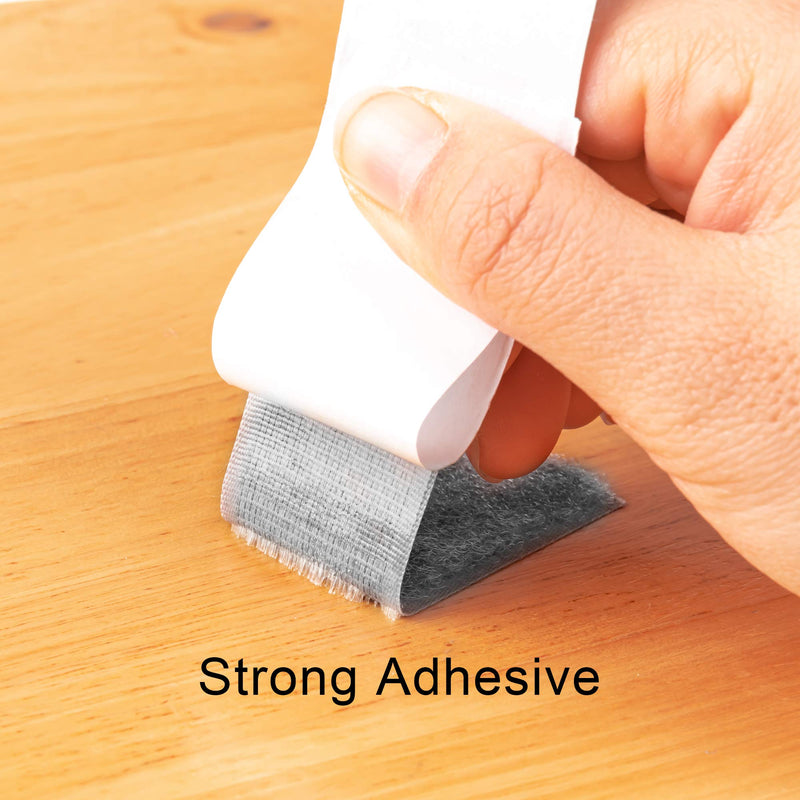 BRAVESHINE Hook Loop Roll with Adhesive - 1.2 Inch 16.5FT Heavy Duty Hook and Loop Strips - Industrial Strength Sticky Back Fabric Fastener Tape for Sewing Craft, Mounting or Hanging Items - Grey - NewNest Australia