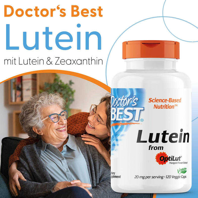 Doctor's Best, Lutein, with Optilut, 10 mg, 120 vegan capsules, carotenoid, zeaxanthin, laboratory tested, high dose, soy free, gluten free - NewNest Australia