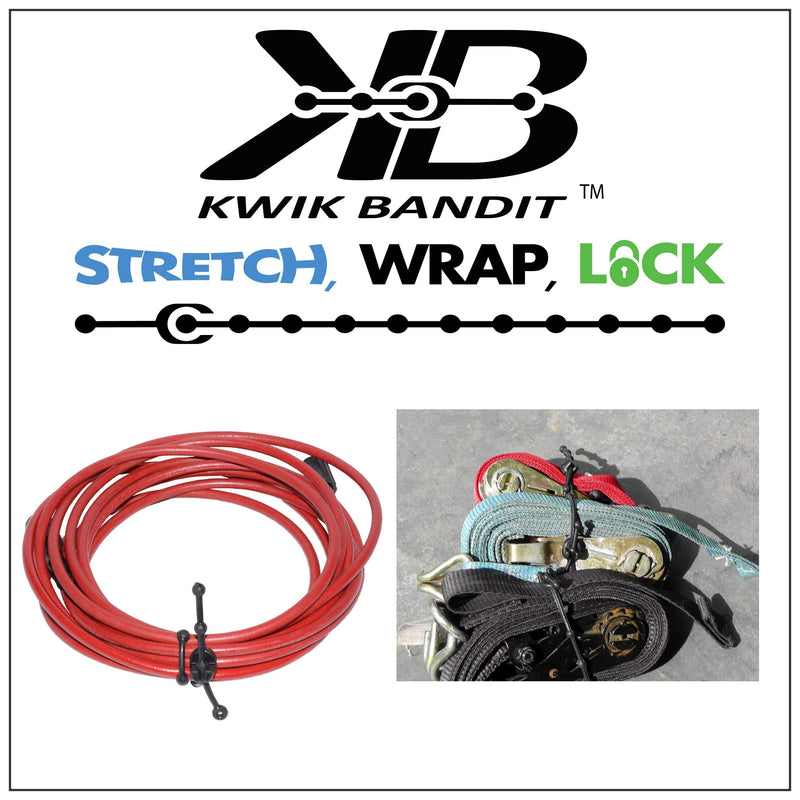 Kwik Bandit Reusable Ties (14 inch - 2 Pack) - Heavy Duty Adjustable Rubber Bungee Cords and Industrial Strength Tie Down Straps for Gear and Equipment - Made in Canada 2pk - 14" - NewNest Australia