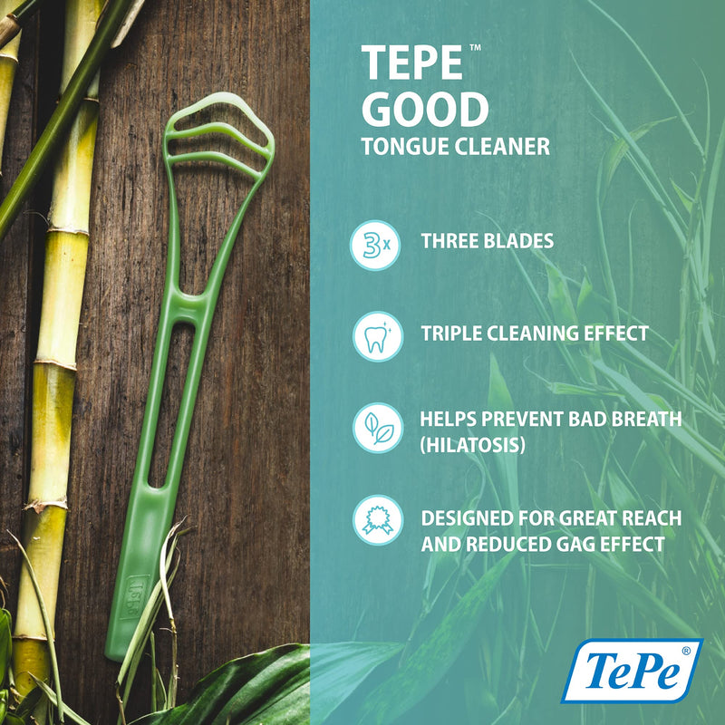 TEPE The Good Tongue Cleaner is a Scraper Used to Remove Any Harmful Bacteria from The Tongue’s Surface and Safeguard Against Bad Breath, Green, Regular - NewNest Australia