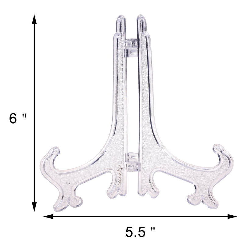 NewNest Australia - Cosmos Pack of 12 Clear Plastic Easels Plate Stands to Display Plates, Pictures or Other Items, 6 Inch Tall (Clear) 