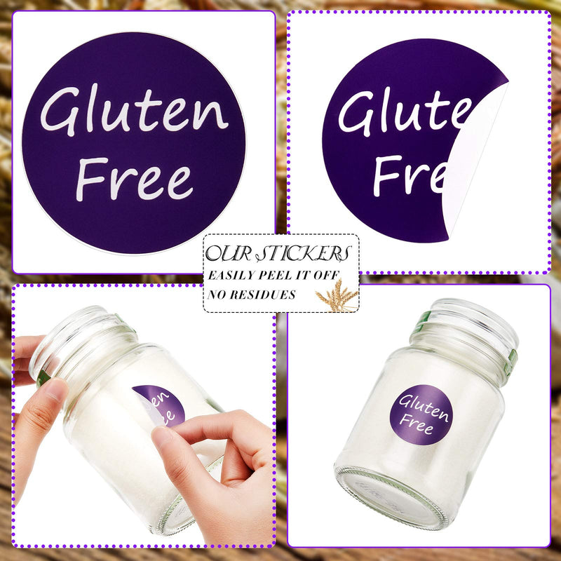 1000 Pieces Gluten Labels Stickers with Self-Adhesive Seals 1.5 inch Gluten Food Rotating Label Stickers for Jars Glass Bottle, Cards, Envelopes - NewNest Australia