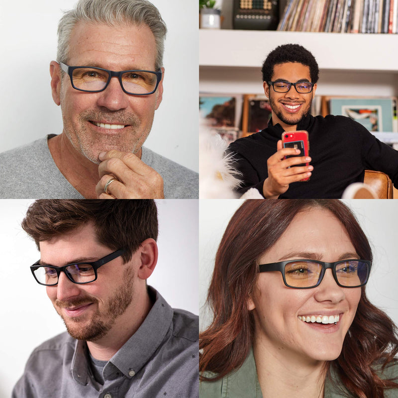 Readerest Blue Light Blocking Reading Glasses, Computer Glasses, fashionable for men and women, Anti Glare, Anti Eyestrain (Black, Zero Magnification) Black 0.0 x - NewNest Australia