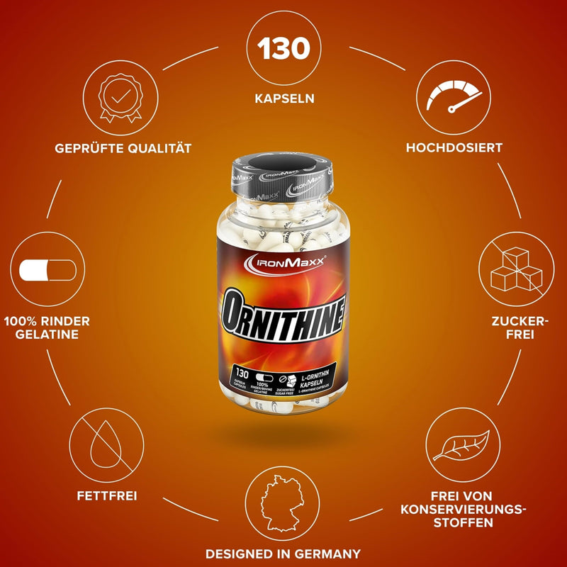 IronMaxx L-Ornithine capsules, 130 pieces (pack of 1) - NewNest Australia