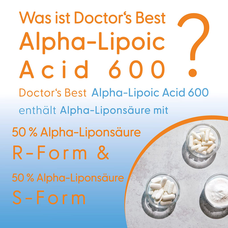 Doctor's Best, Alpha-Lipoic Acid (Alpha Lipoic Acid), 600 mg Depot, 2-Day Dose, 180 Vegan Capsules, High Dose, Laboratory Tested, Non-GMO, Gluten Free 180 Pieces (Pack of 1) 146.0 - NewNest Australia